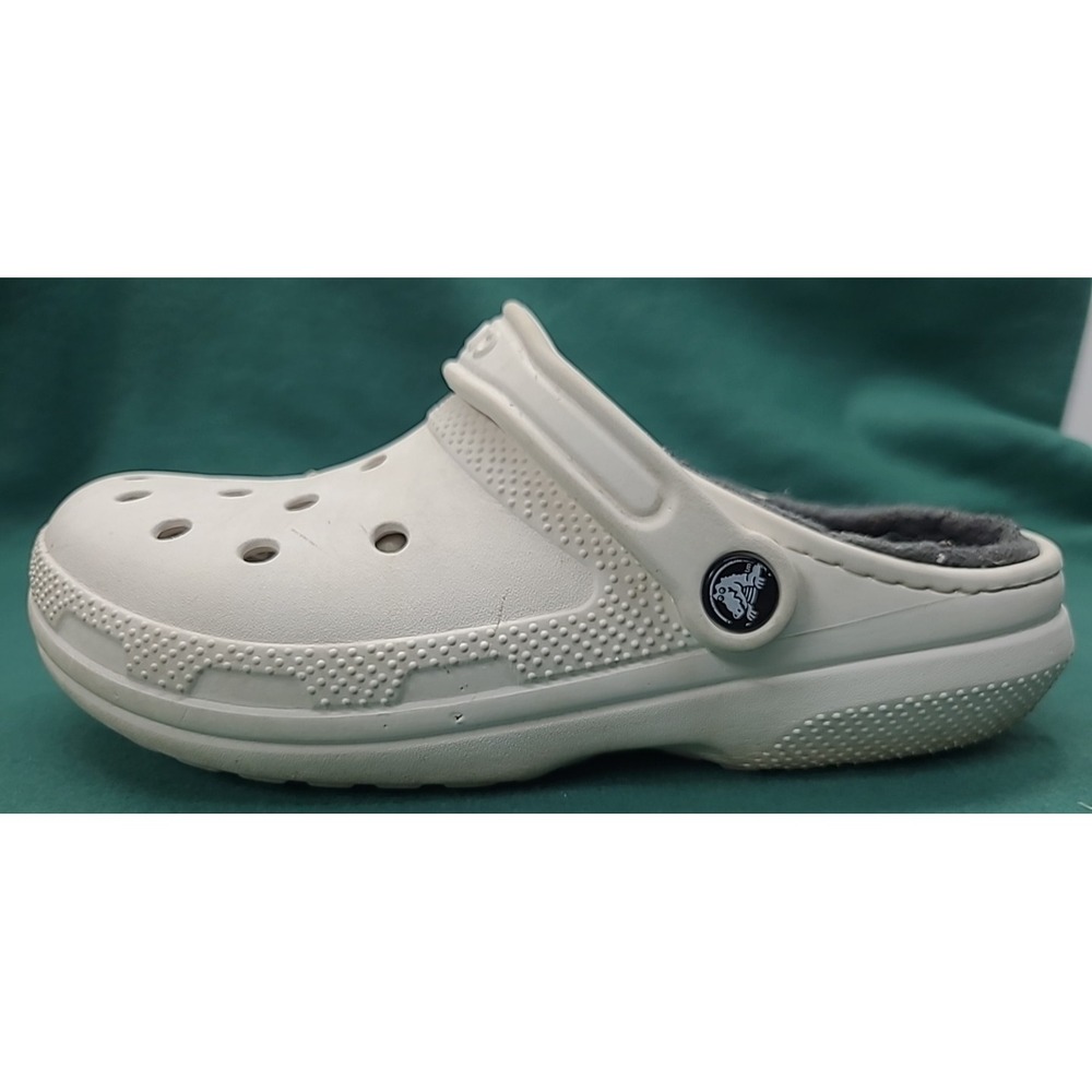 CROCS Unisex Classic Faux Fur Lined White Clogs -‎ Size Women 8 Men 6 - Picture 5 of 16